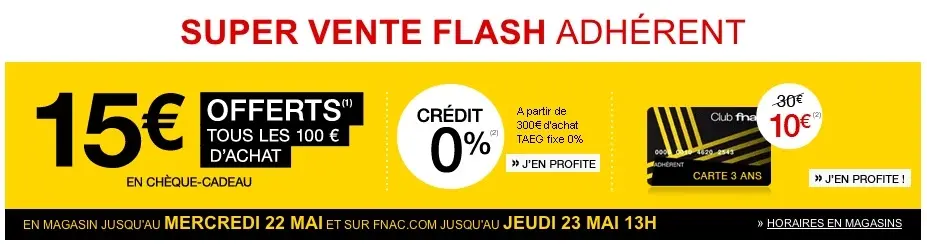 Fnac : 15€ offert tous les 100€ d'achat sur les produits Apple