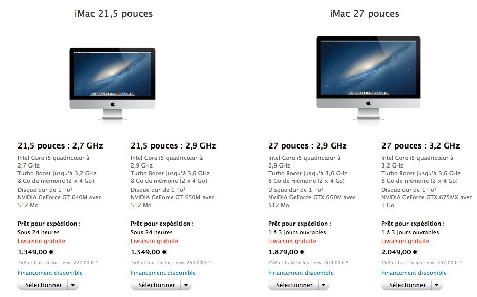 En France, tous les iMac expédiés en 1 à 3 jours