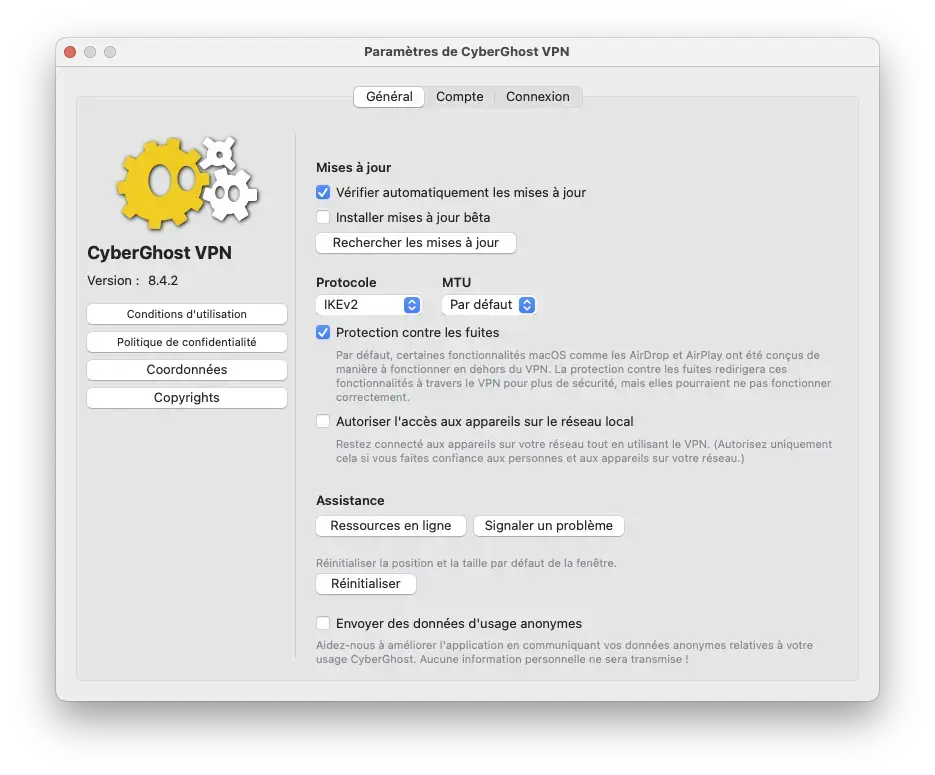 Cyberghost VPN sécurité