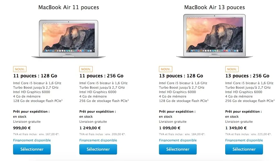 Apple met à jour également ses MacBook Pro et MacBook Air