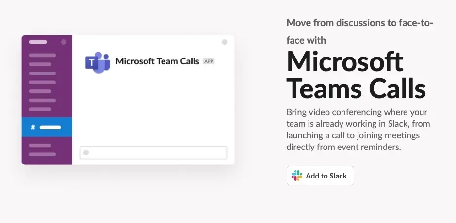 Slack intègre les appels vers Microsoft Teams