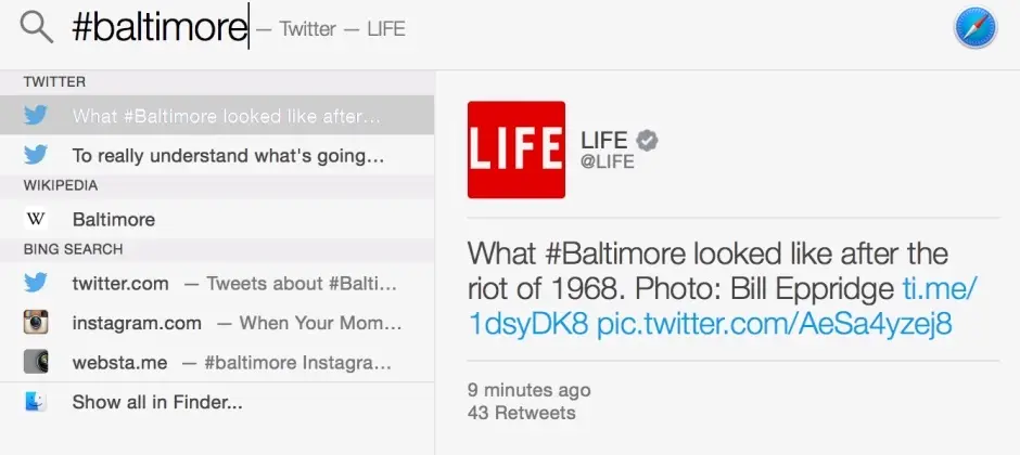 OS X 10.11 et iOS 9 pourraient renforcer les liens entre Twitter et Spotlight