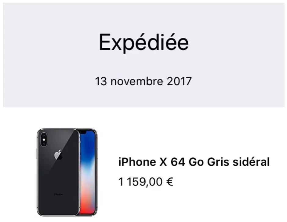 Nouvelle vague d'expéditions (en avance) pour l'iPhone X