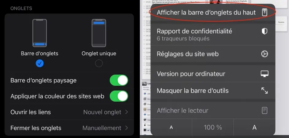 Safari iOS/iPadOS 15 : comment retrouver l'ancienne interface du navigateur