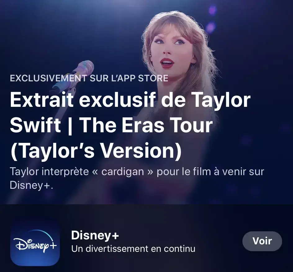 Apple fait la pub de Taylor Swift (et Disney+)