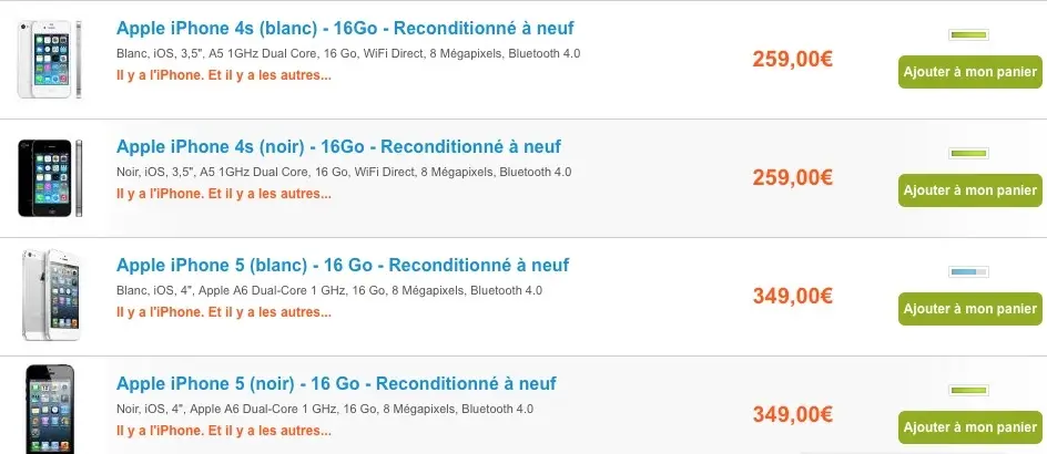 Bon plan : un iPhone 4s à 259€, un iPhone 5 à 349€