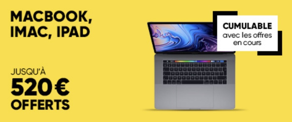 Bon plan : 10€ tous les 100€ d'achat sur les derniers iMac, iPad Air, iPad mini