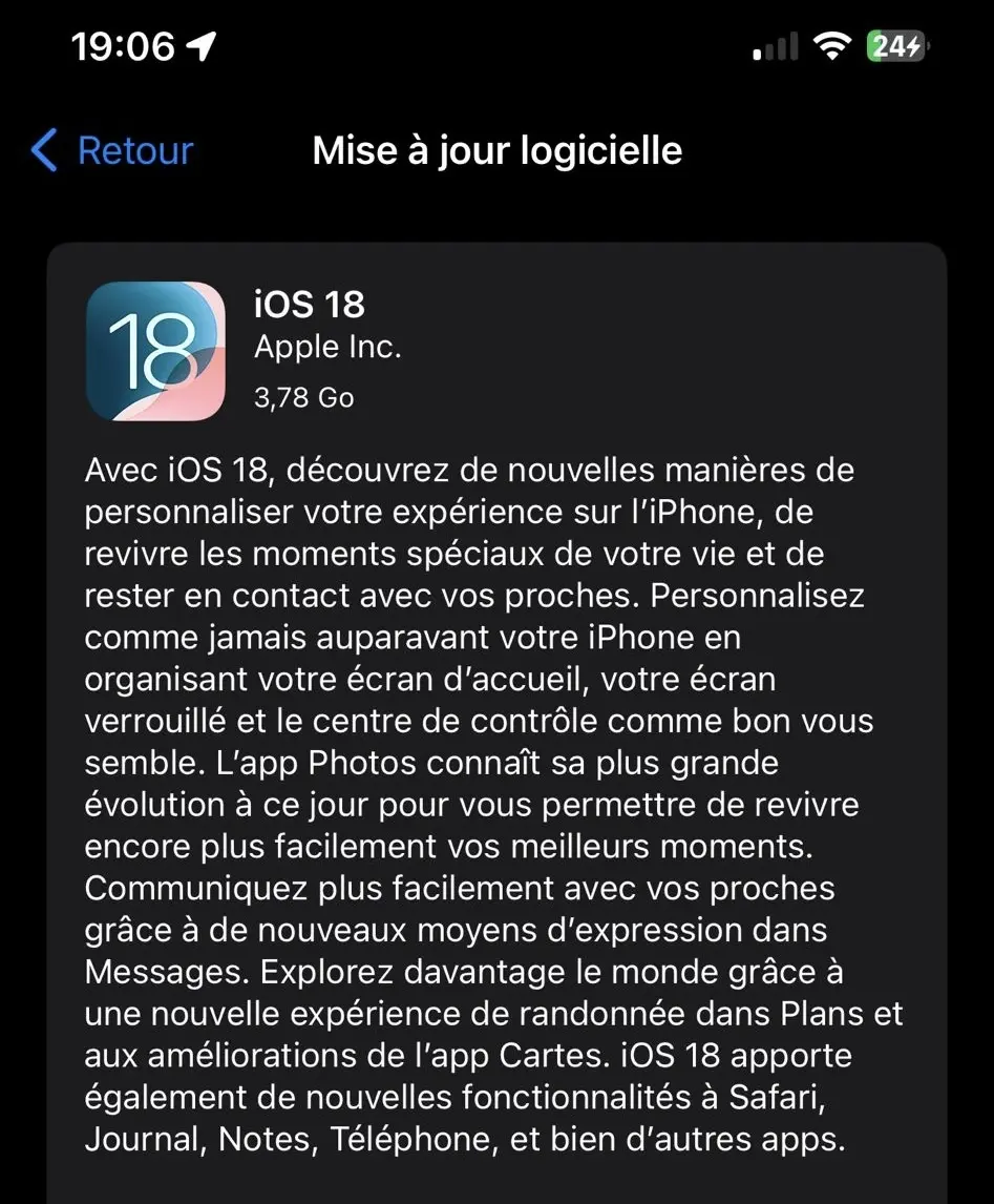 Les versions finales d'iOS 18/ iPadOS 18, MacOS Sequoia et watchOS 11 sont disponibles