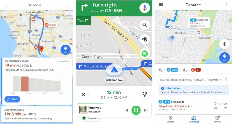 Bientôt de nouvelles fonctionnalités pour Google Maps : gestion de la musique in-app, onglets...