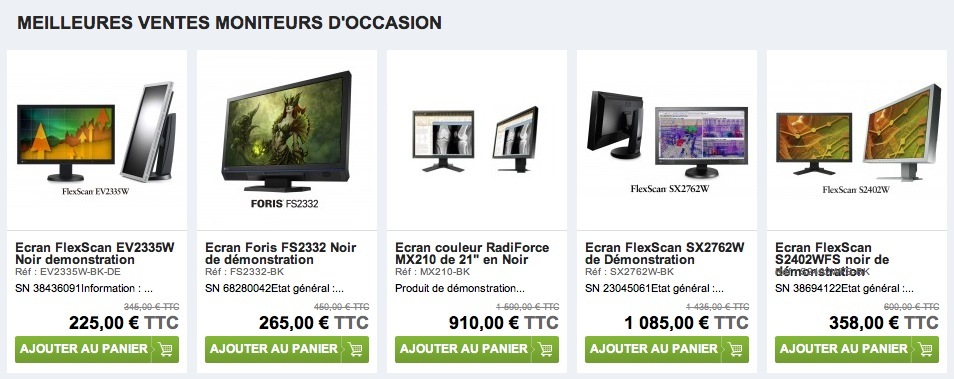 Eizo : -20% sur les moniteurs d'occasion