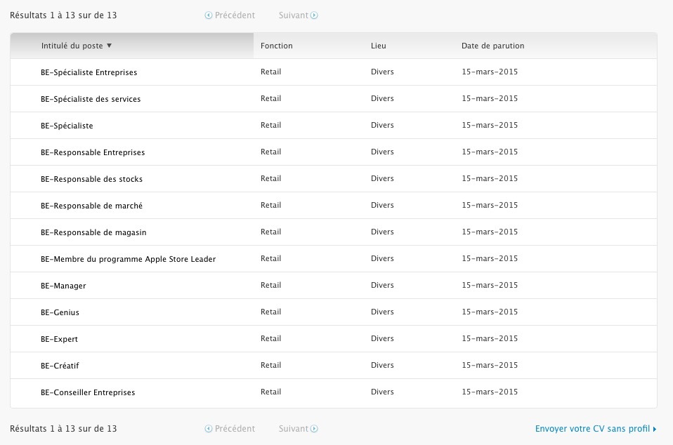 De nouveaux recrutements pour un Apple Store Belge