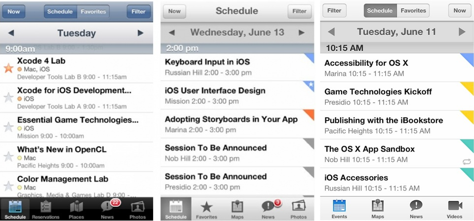 Un aperçu d'iOS 7 dans l'app WWDC ?