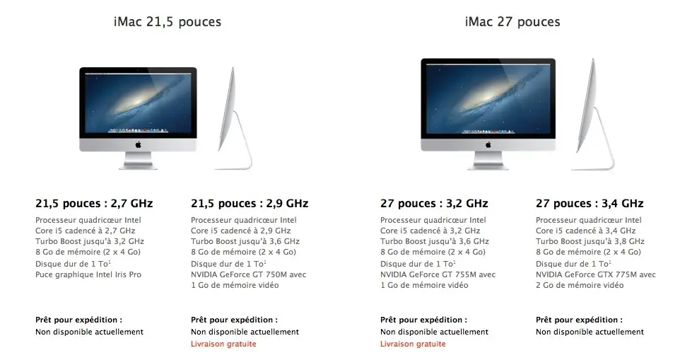 Les iMac passent à Haswell, et sont proposés à partir de 1299 €