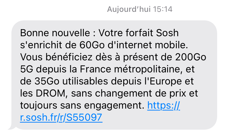 Sosh fait un petit cadeau à ses abonnés 5G (tant pis pour les autres)