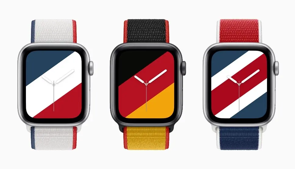 Apple lance des bracelets/cadrans aux couleurs de 22 nations pour l'Apple Watch