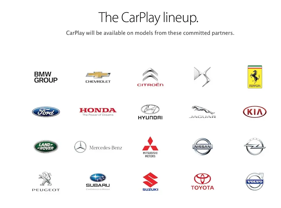 CarPlay : Apple a supprimé la mention d'une disponibilité en 2014 pour certaines marques