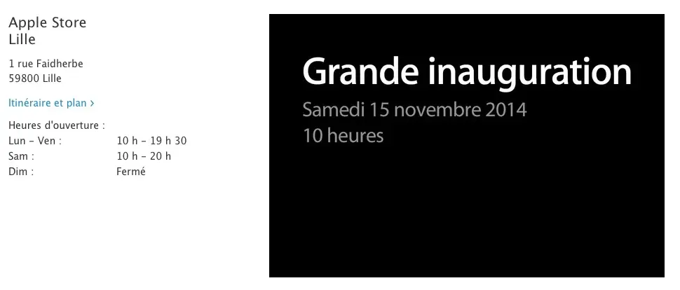 Officiel : l'Apple Store de Lille ouvrira le 15 novembre à 10h