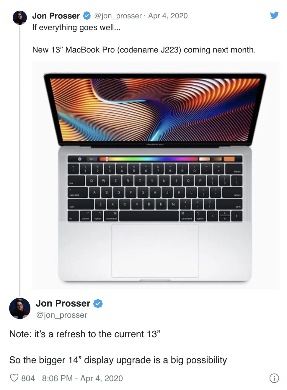 Les nouveaux MacBook Pro 13" lancés en mai ?