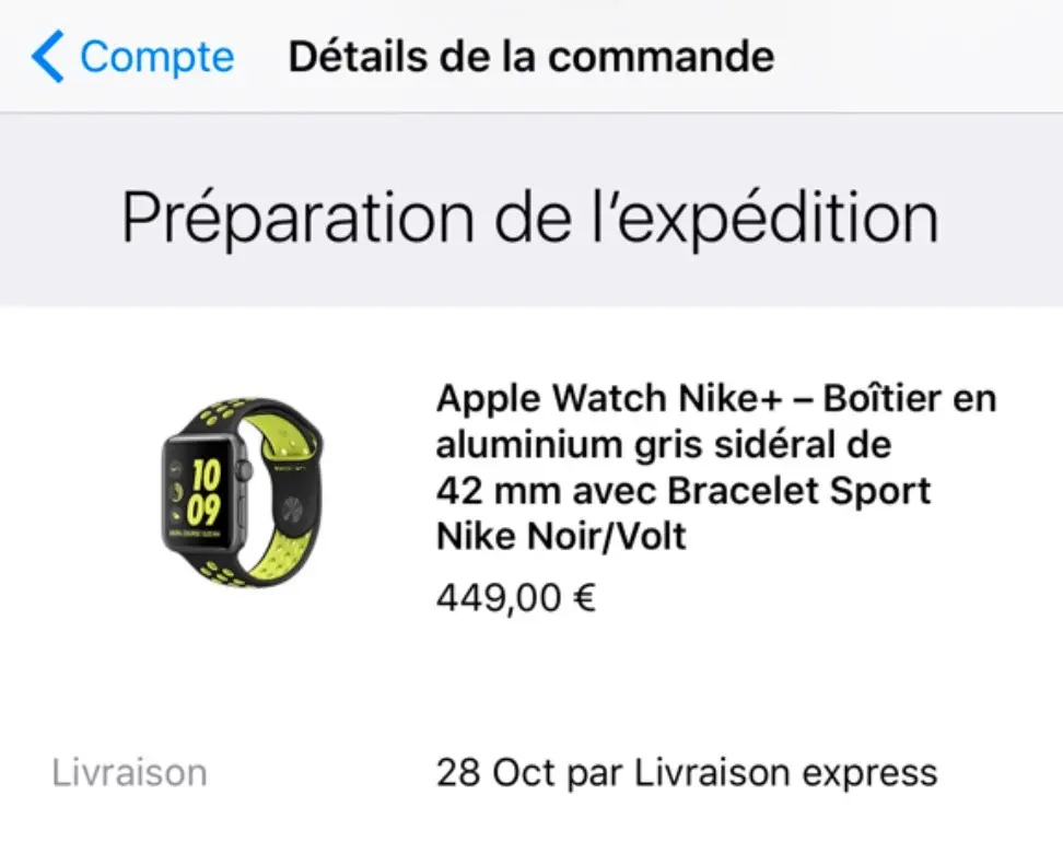 Les Apple Watch Nike+ en préparation pour l'expédition