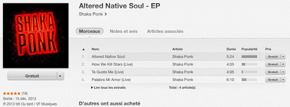 12 Jours Cadeaux 6 : Altered Native Soul par Shaka Ponk