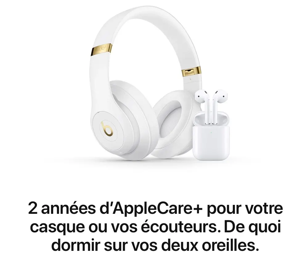 AppleCare+ à 39 euros pour les AirPods et les casques/écouteurs Beats