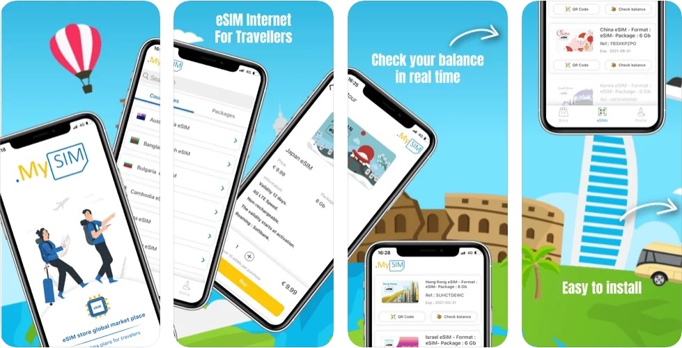 MySIM commercialise des forfaits eSIM pour l'étranger depuis son application iOS