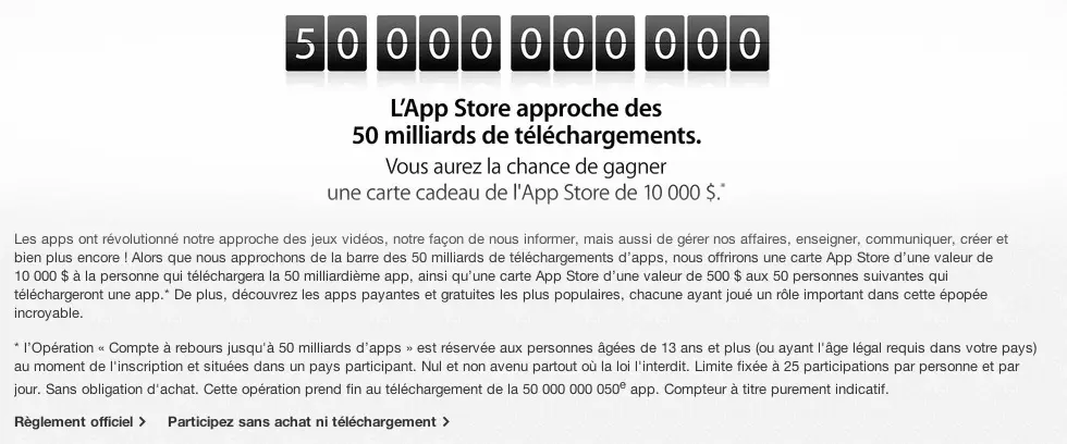 Bientôt 50 milliards de téléchargements sur l'AppStore