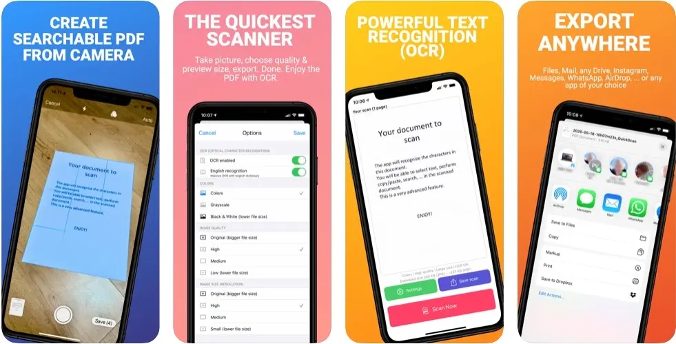 QuickScan : l'outil gratuit pour scanner des documents s'améliore encore (Raccourcis Siri, Widget)