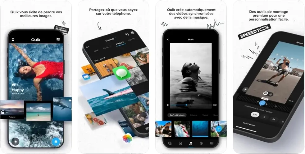 Quik : GoPro met à jour son App iOS (images fixes à partir des vidéos, nouveaux morceaux)