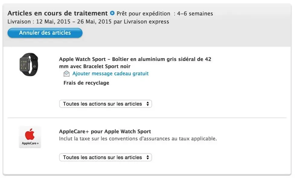 Apple Watch : les délais revus à la baisse sur plusieurs modèles !