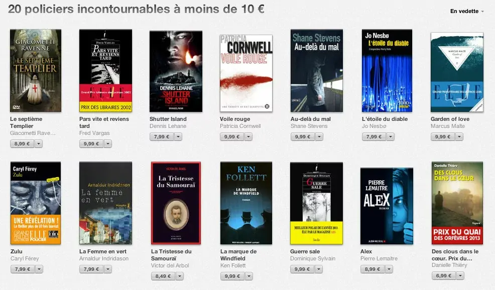 iBookStore : Apple propose 20 policiers sous les 10€