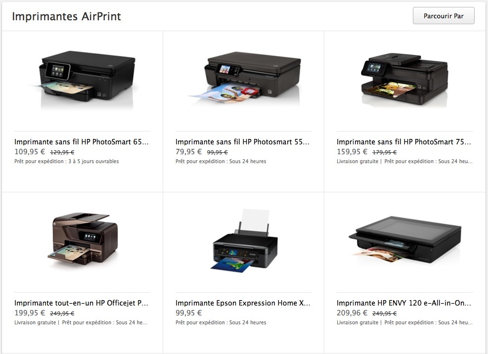 Apple Store : baisse de prix sur les imprimantes