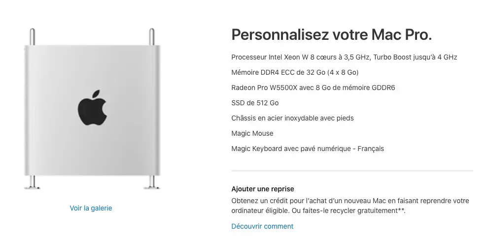 Le Mac Pro Intel de base en donne plus pour le même prix