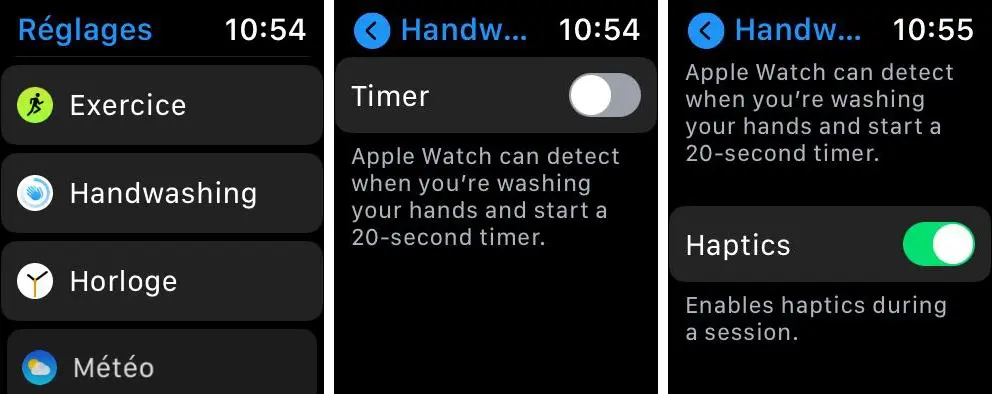 watchOS 7 : Handwashing, comment contrôler le temps de lavage des mains