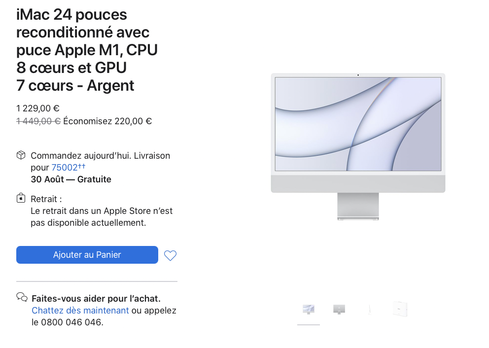 L’iMac M1 arrive sur le Refurb à 1229€