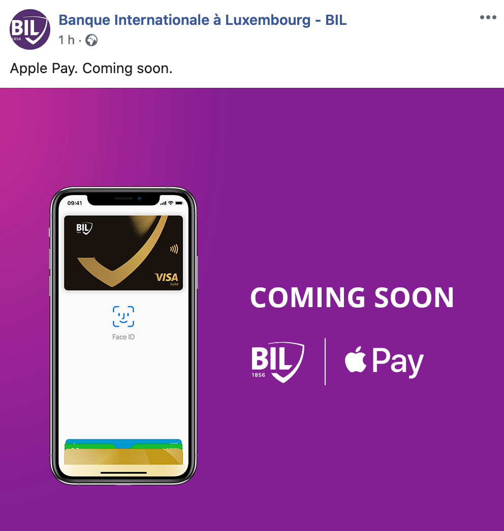 Apple Pay arrive prochainement à la Banque Internationale à Luxembourg