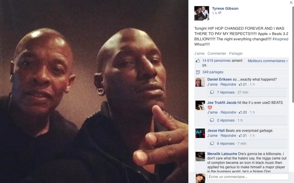 Dr Dre confirme le rachat de Beats dans une vidéo et il est content