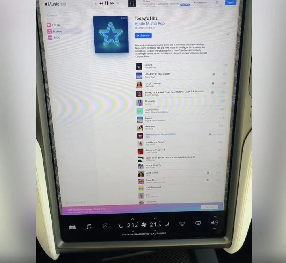 Apple Music fonctionne enfin sur les Tesla (avec un bémol)