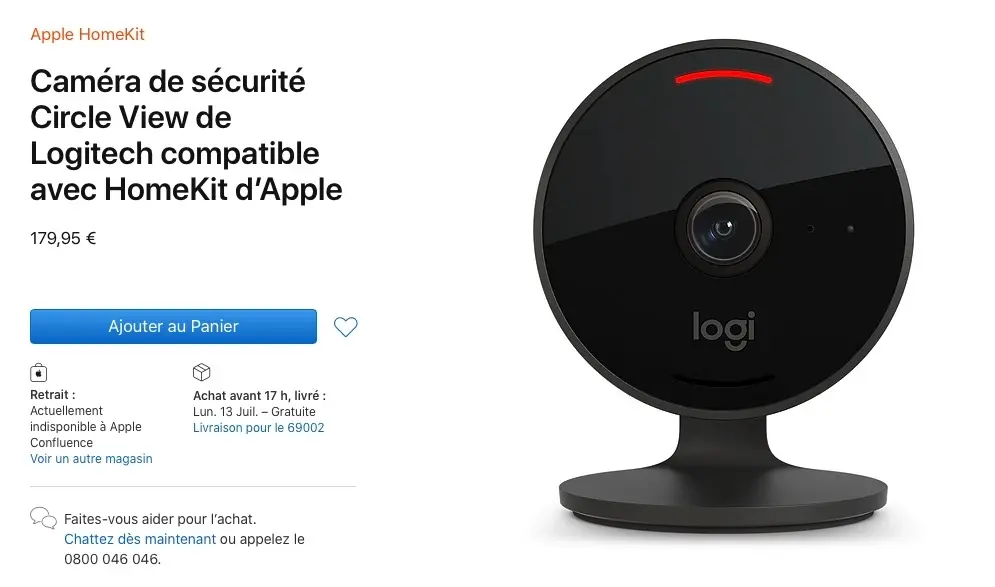 Apple commercialise la Logitech Circle View compatible HomeKit Secure Video à 179€