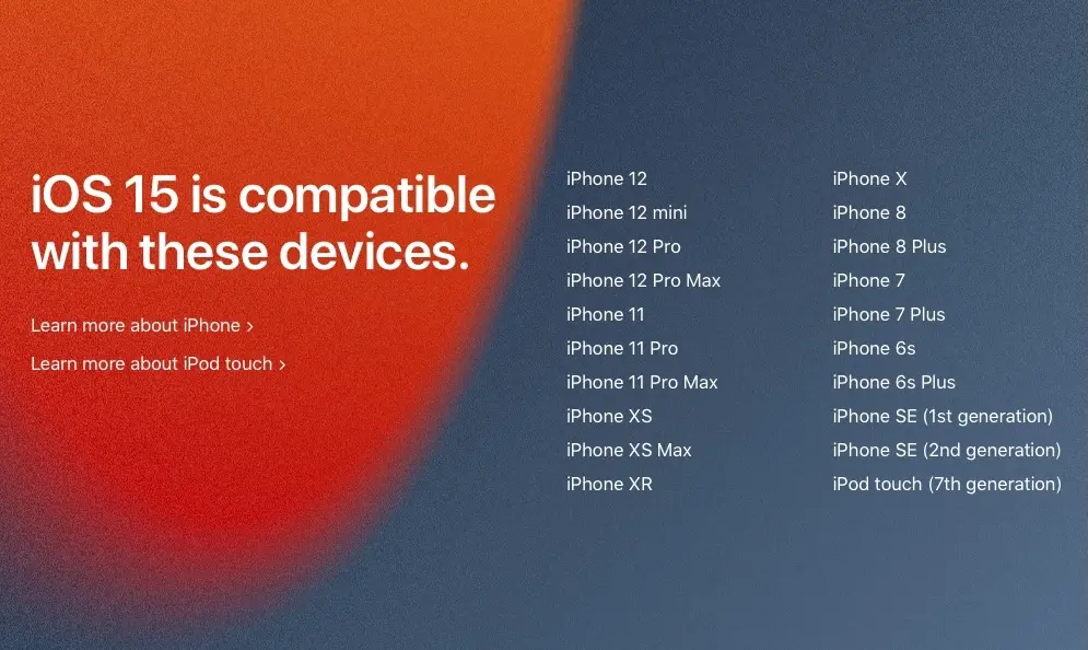 iOS/iPadOS/tvOS 15, watchOS 8 et macOS Monterey : la liste des machines compatibles