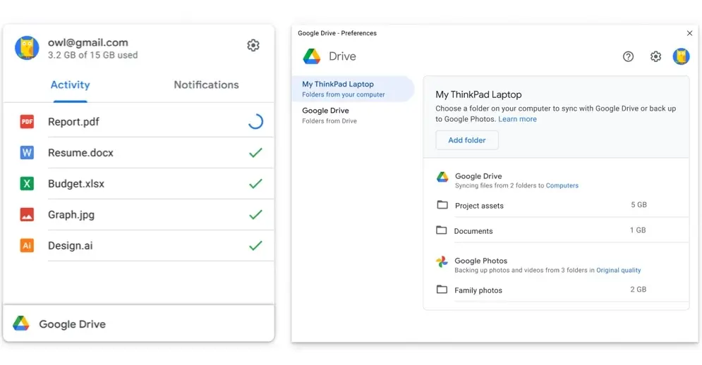 Google détaille le fonctionnement de son nouveau logiciel Drive sur Windows et macOS