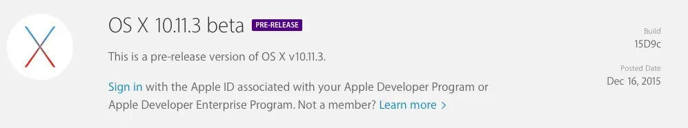 Apple propose OS X El Capitan 10.11.3 Beta 1