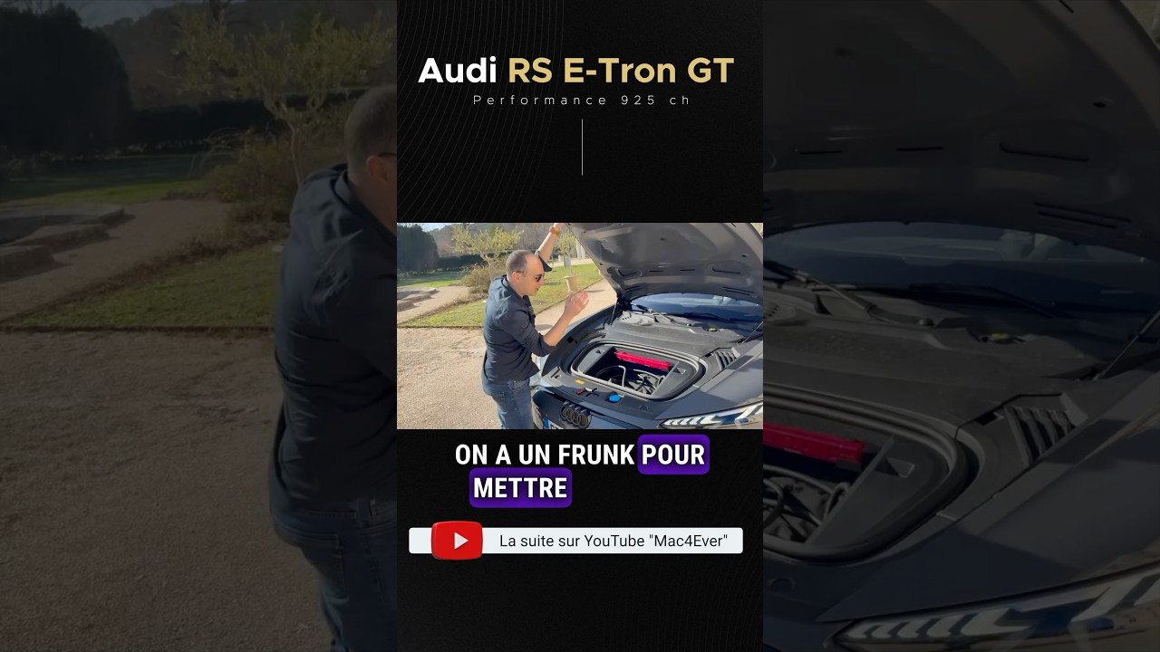Un frunk très pratique à l’avant de l'Audi RS E-Tron GT Performance ! # ...